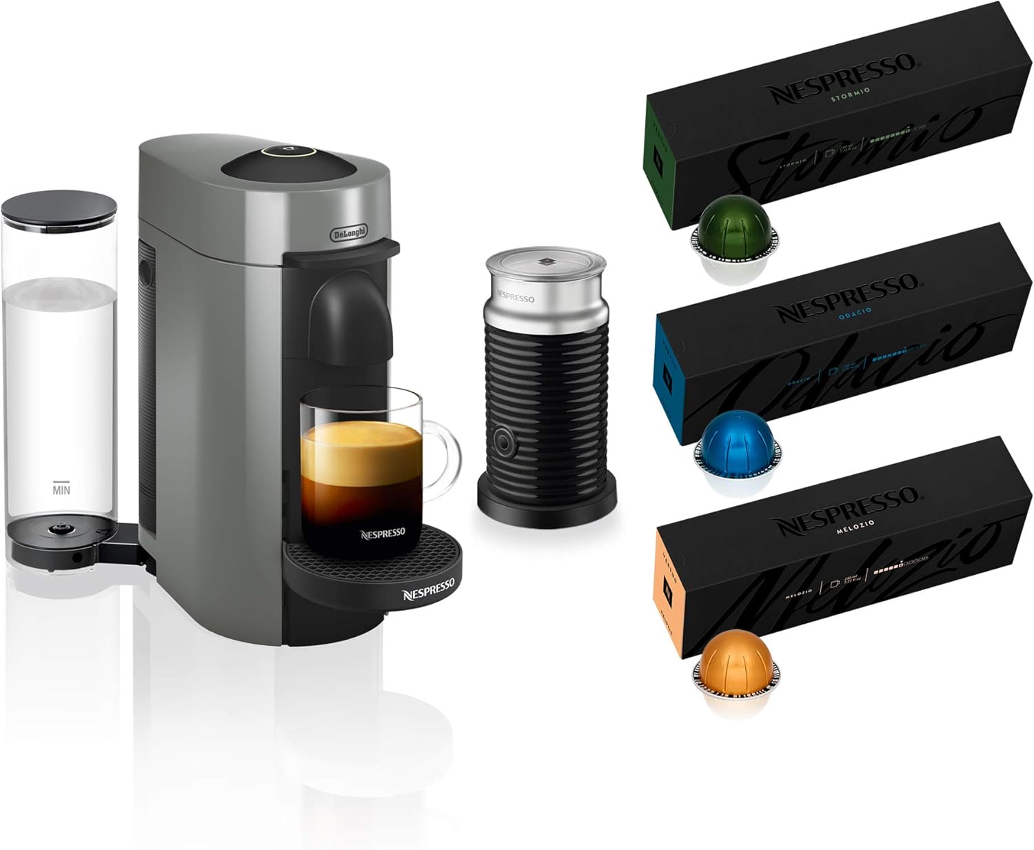 Nespresso Vertuo Plus Coffee and Espresso Maker by De'Longhi, Grey