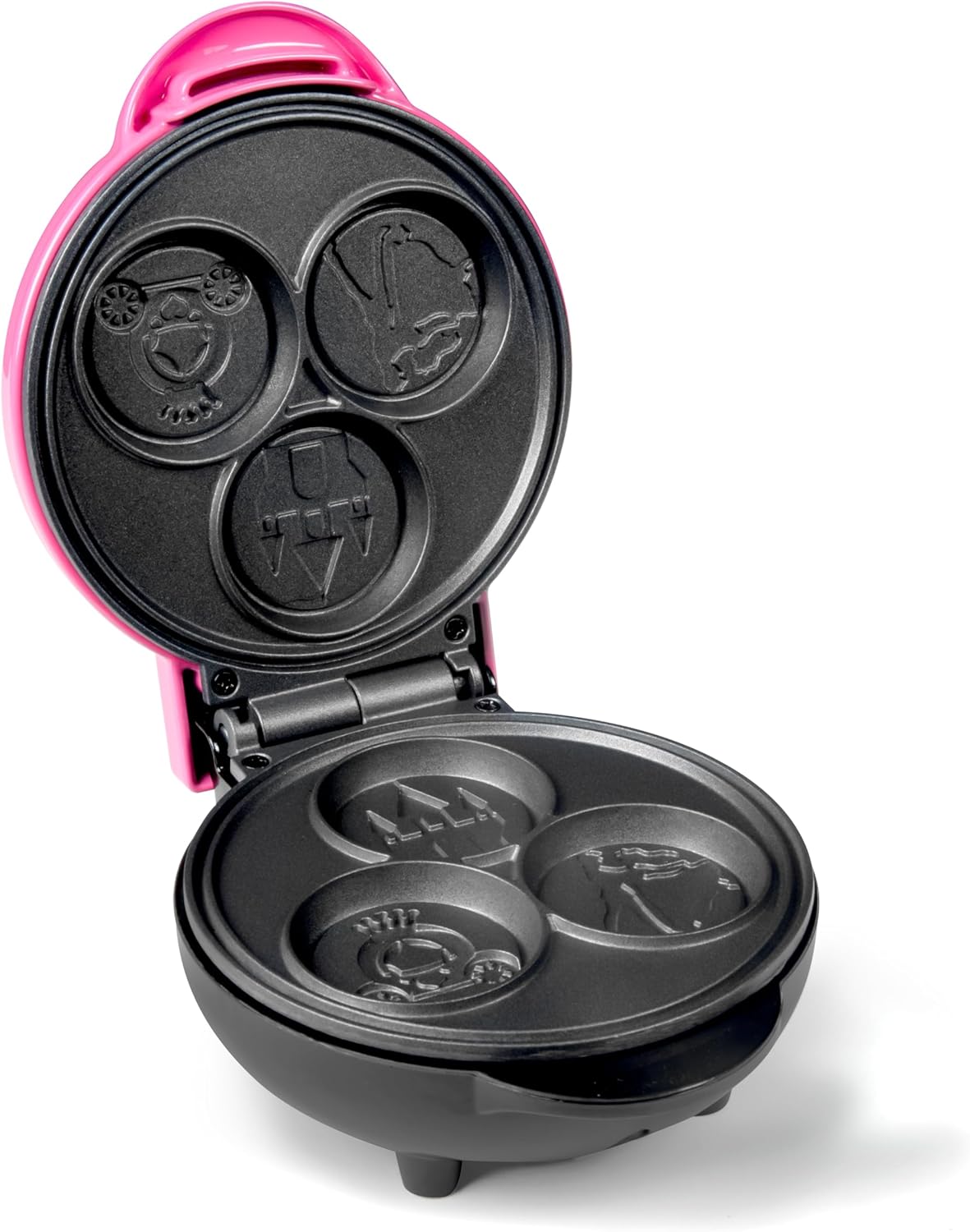 Nostalgia MyMini Cars and Trucks Shape Electric Waffle Maker, 5-Inch Non-Stick Griddle for Waffles, Hash Browns, Eggs, and More, Yellow