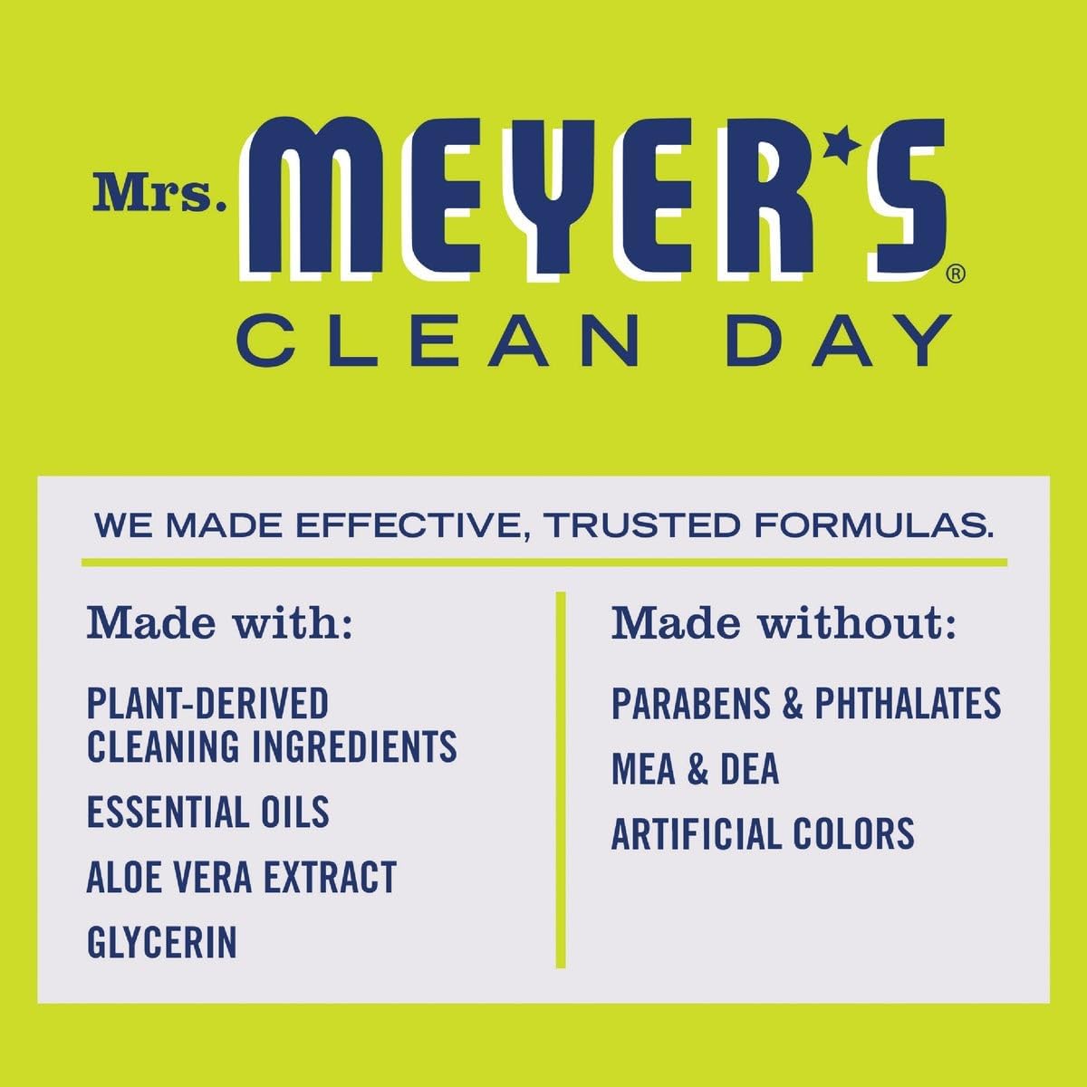 MRS. MEYER'S CLEAN DAY Liquid Dish Soap, Biodegradable Formula, Basil, 16 fl. oz - Pack of 3