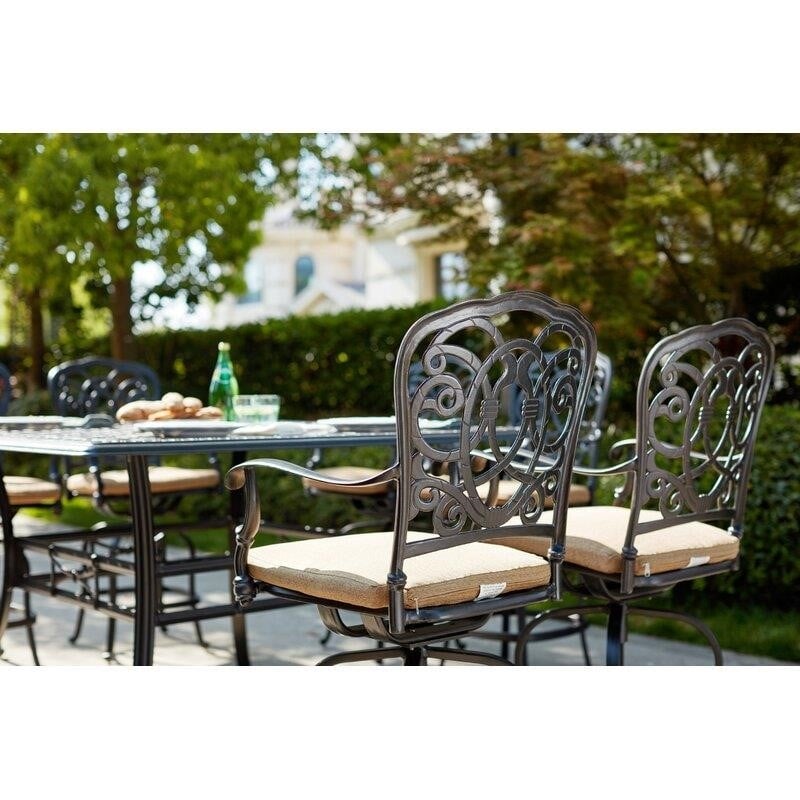 Battista Square 8 - Person 60'' Long Bar Height Dining Set with Cushions