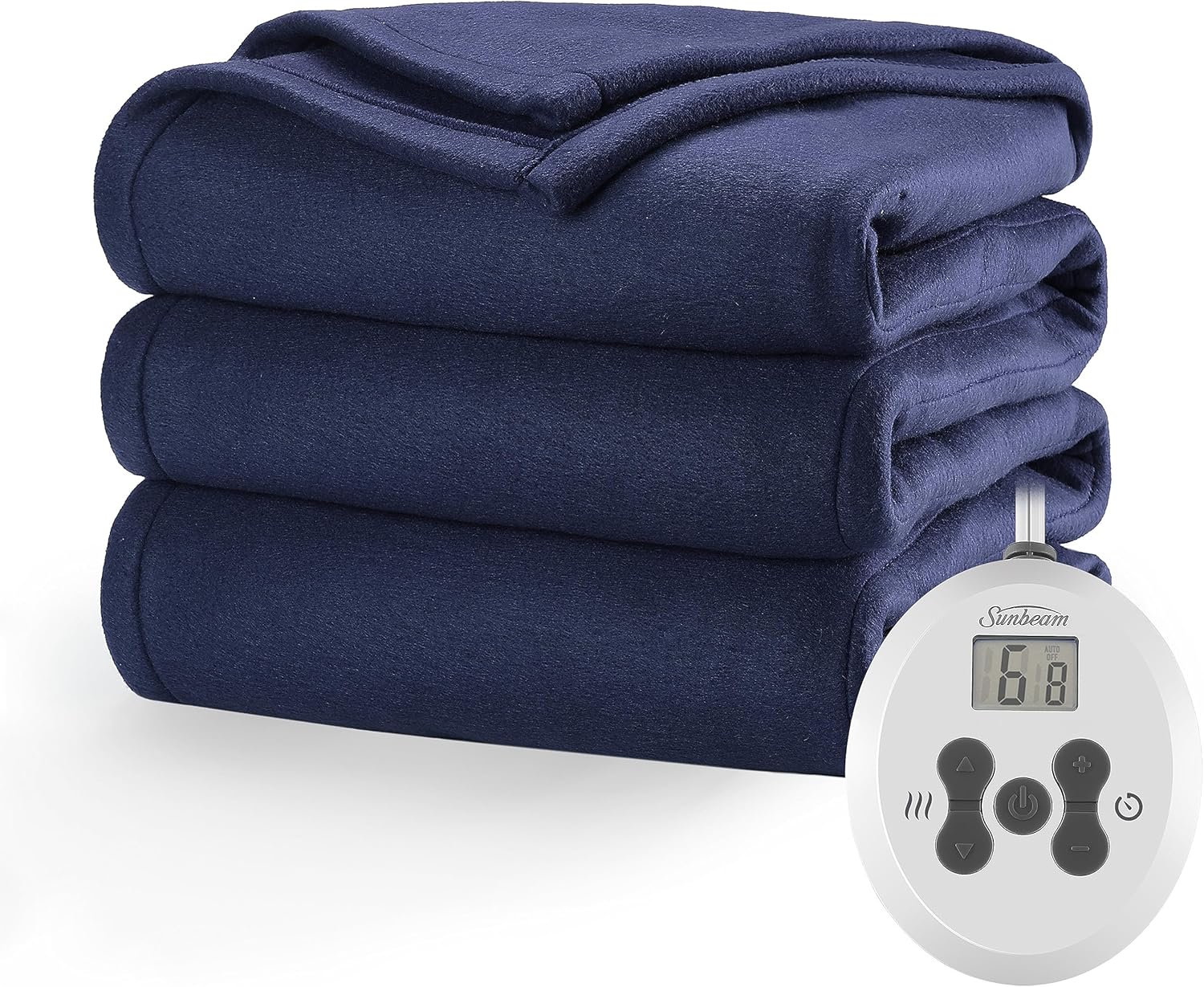 Sunbeam Royal Ultra Rodeen Blue Plaid Heated Personal Throw / Blanket, Cozy-Warm, Adjustable Heat Settings