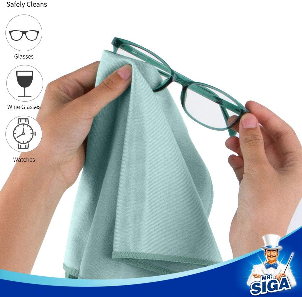 MR.SIGA Ultra Fine Microfiber Cloths for Glass, Pack of 12, 35 x 40cm 13.7