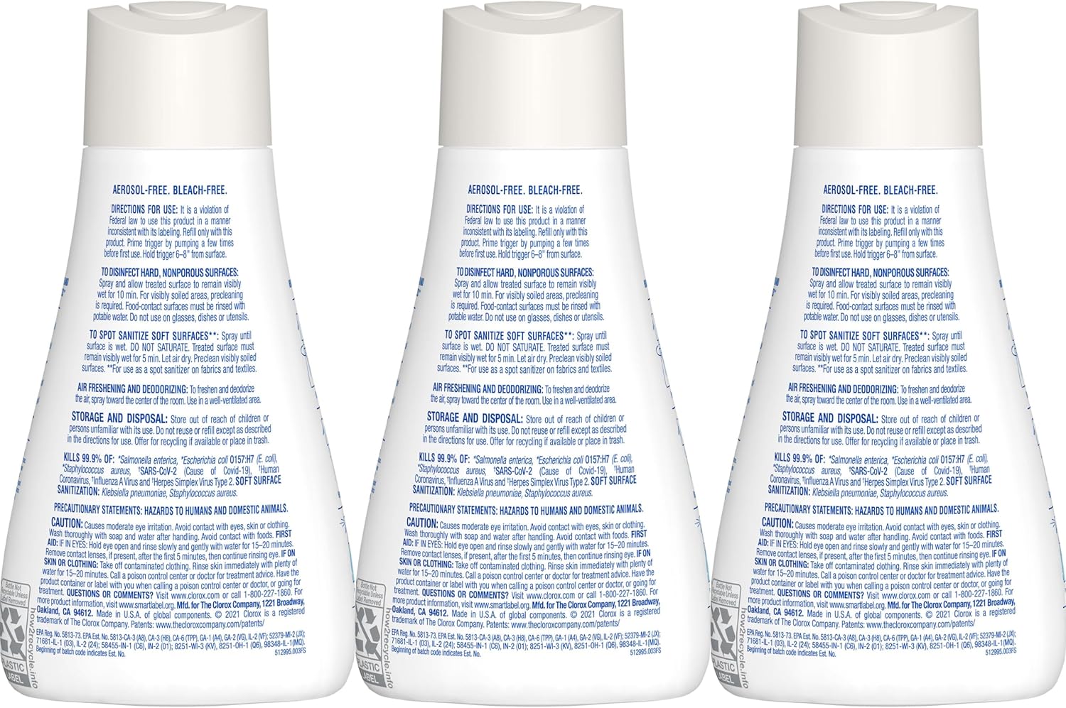 Clorox Disinfecting Mist, Lemon and Orange Blossom, Household Essentials, 1 Spray Bottle and 1 Refill, 16 Fl Oz Each