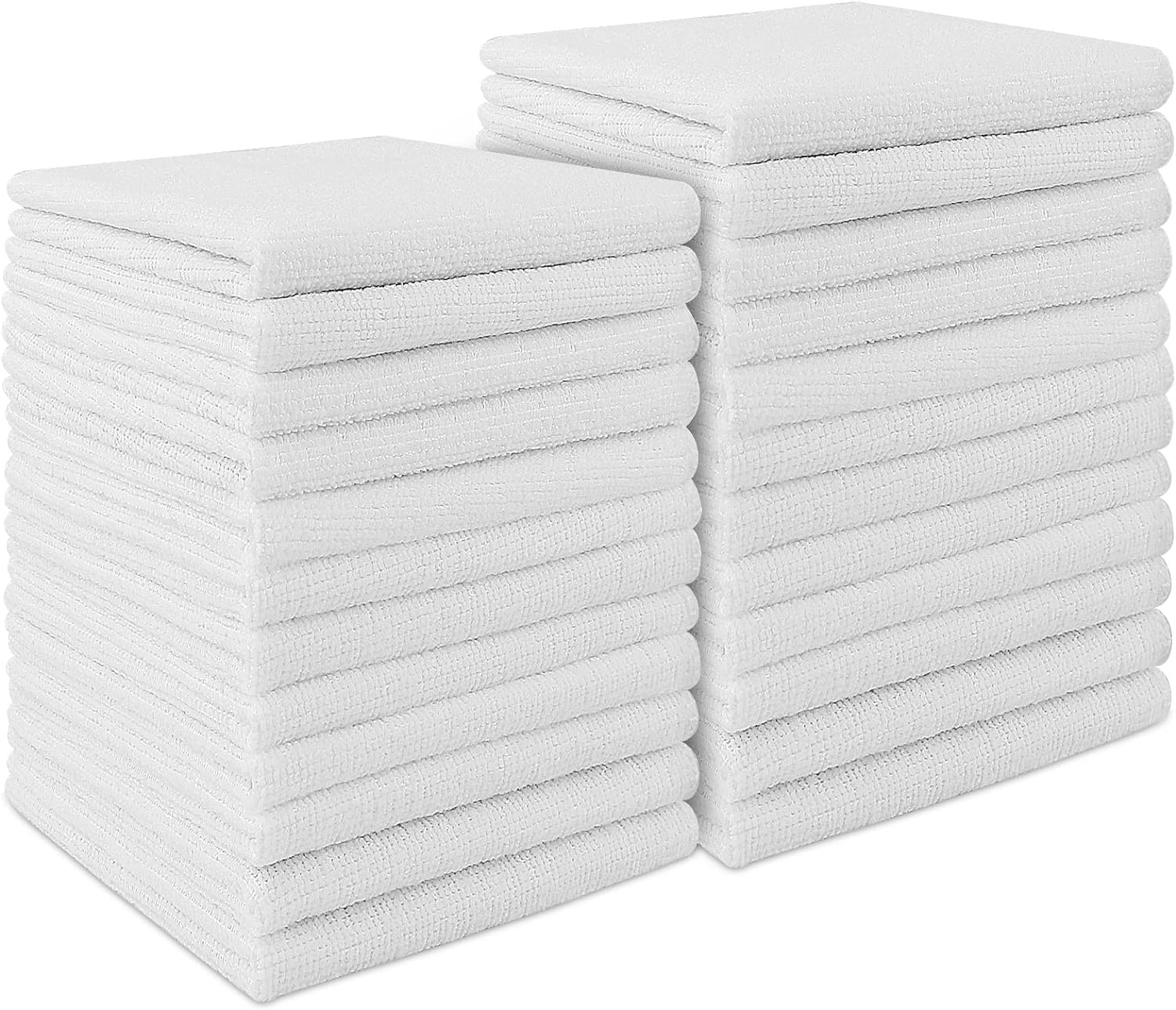 AIDEA Microfiber Cleaning Cloths White-50PK, Absorbent Cleaning Rags, Lint-Free Rags, Kitchen Towels Dusting Cloth, Bar Rags for Cleaning, Cleaning Towels Wash Cloth, Dish Towels White-11.5