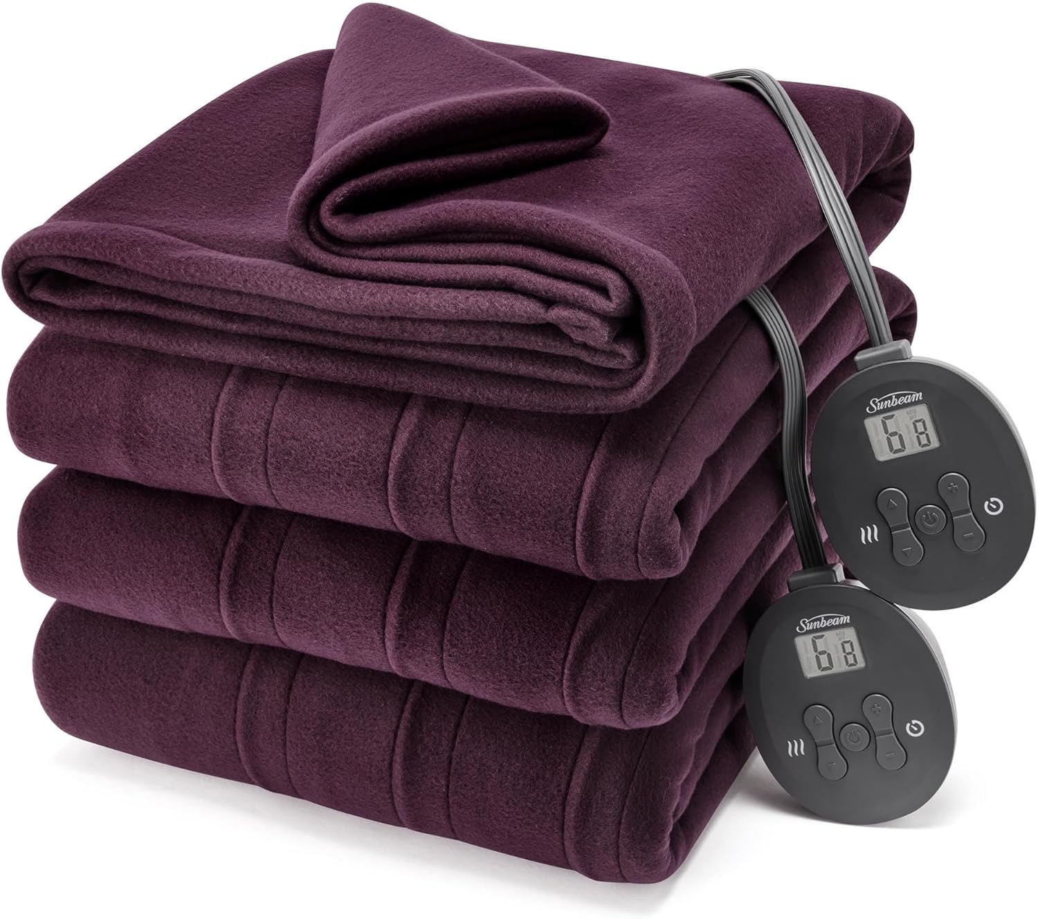 Sunbeam Royal Ultra Rodeen Blue Plaid Heated Personal Throw / Blanket, Cozy-Warm, Adjustable Heat Settings