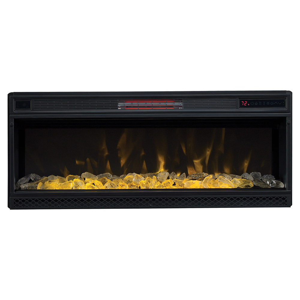 Heathrow 76-in Electric Fireplace TV Stand with Speakers in Tifton Oak