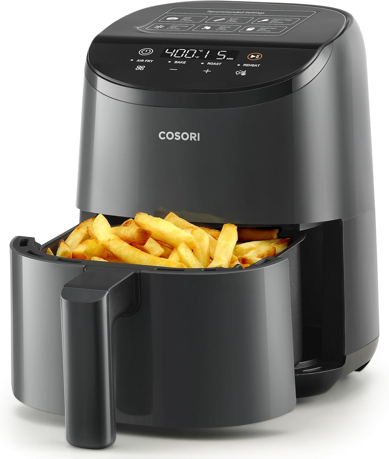 COSORI 2.1Qt Air Fryer, Small 4-in-1 Air Fryer Perfect for Simple Meals and Snack, Easy to Leftover Food to Crispy, 97% Less Oil, 30 In-App Recipes, Nonstick & Dishwasher Safe Basket