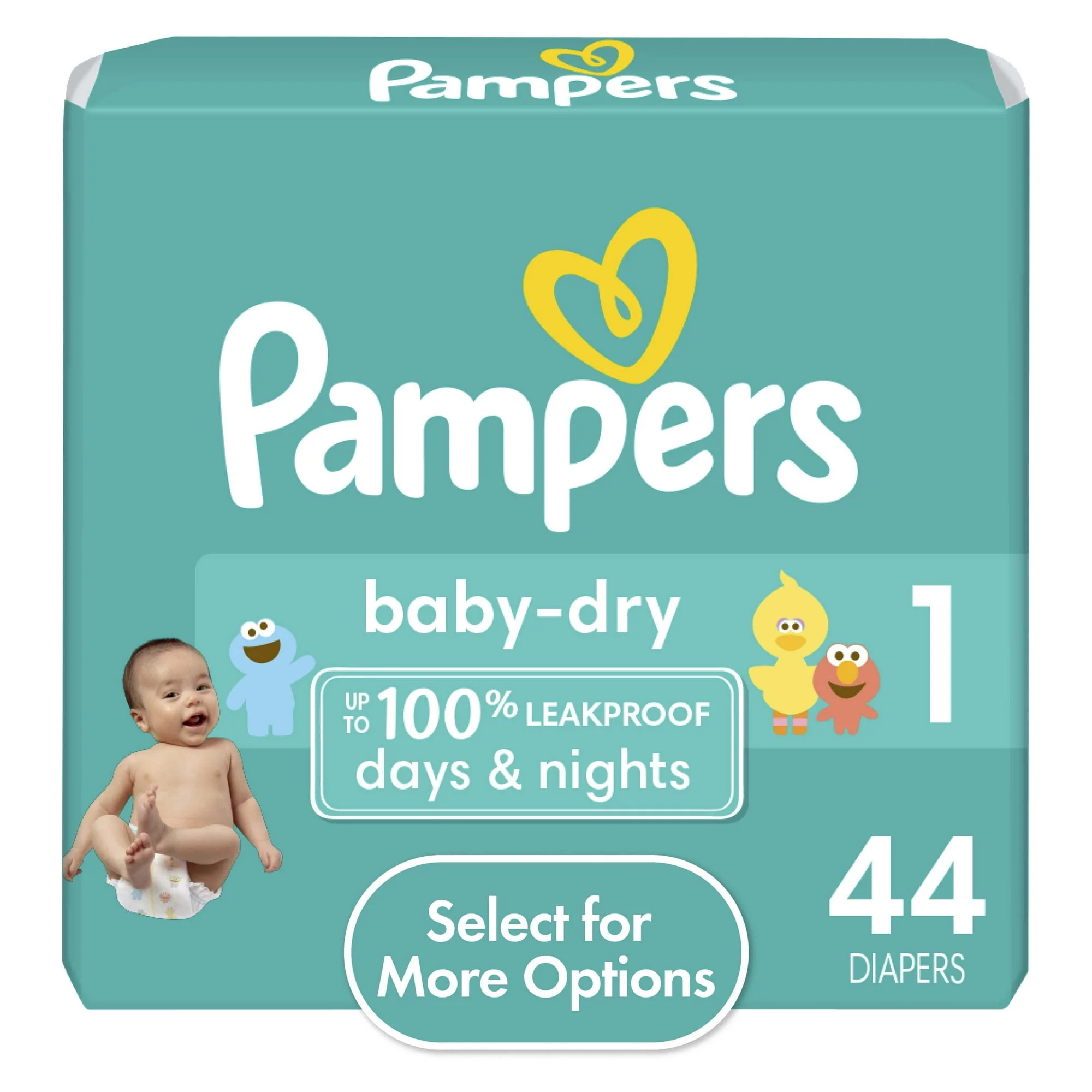 Pampers Baby Dry Diapers Size 1-44 Count