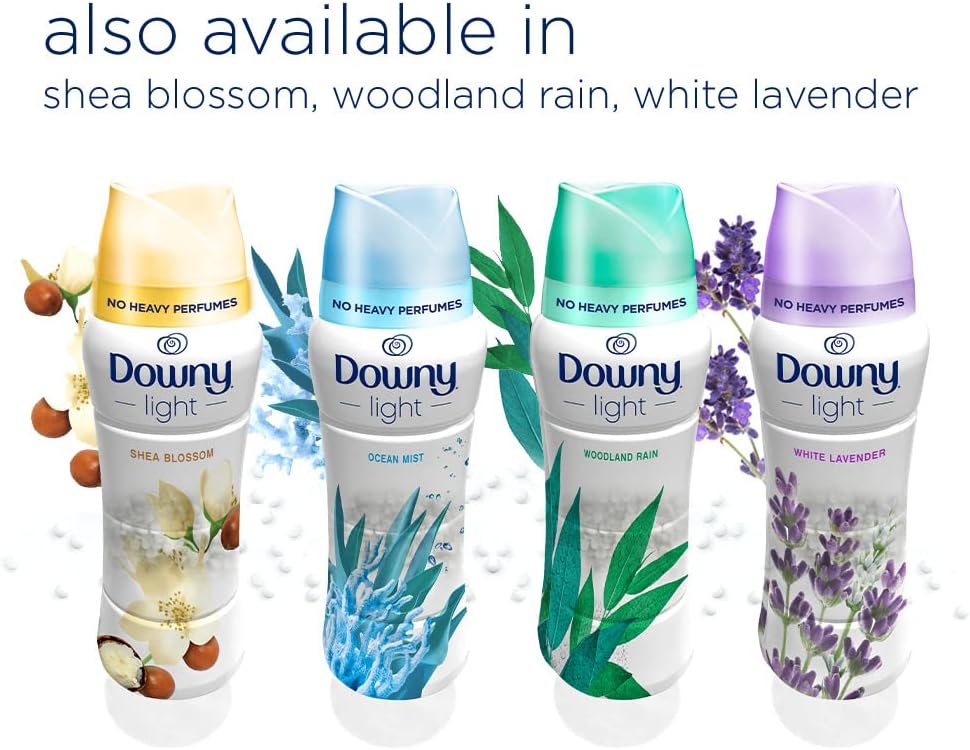 Downy Light In Wash Scent Booster Beads, Ocean Mist Scent, 24 oz, Downy Scent Booster Beads, Laundry Beads, No Heavy Perfumes