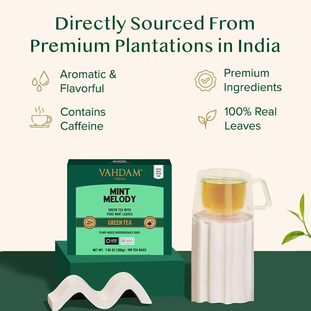 VAHDAM, Organic Turmeric Ginger Herbal Tea Bags (100 Pyramid Tea Bags) Caffeine Free, Non GMO, Gluten Free | 100% Pure Herbal Blend - Savory & Spicy | Plant-Based Tea Bags | Resealable Ziplock Pouch