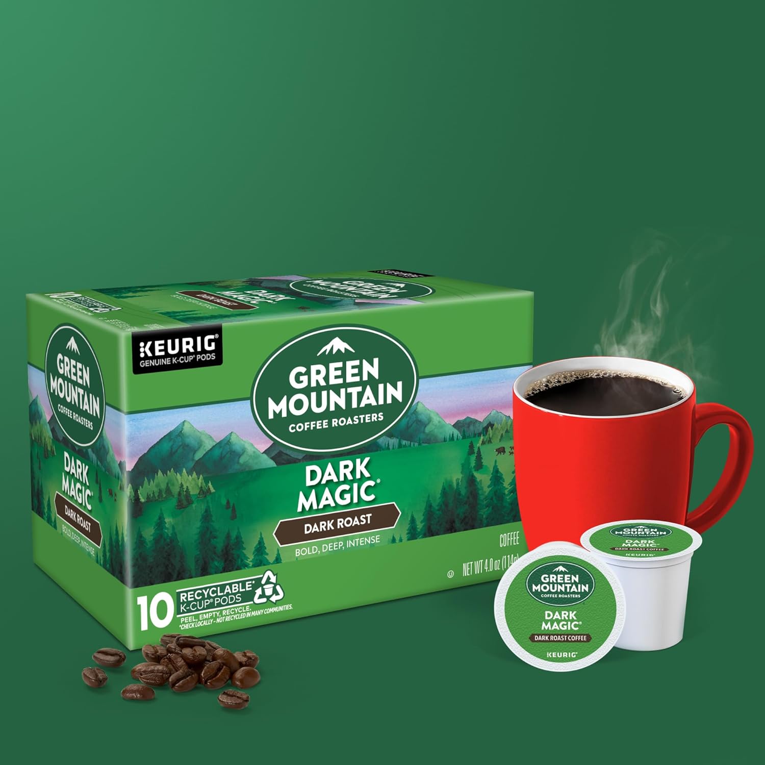 Green Mountain Coffee Roasters Dark Magic Keurig Single-Serve K-Cup Pods, Dark Roast Coffee, 72 Count (6 Packs of 12)