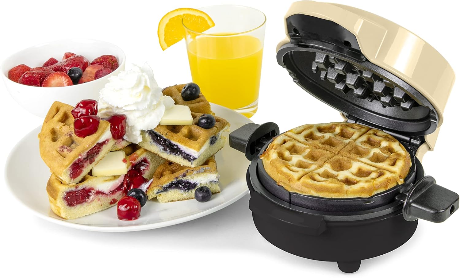 Nostalgia MyMini Cars and Trucks Shape Electric Waffle Maker, 5-Inch Non-Stick Griddle for Waffles, Hash Browns, Eggs, and More, Yellow