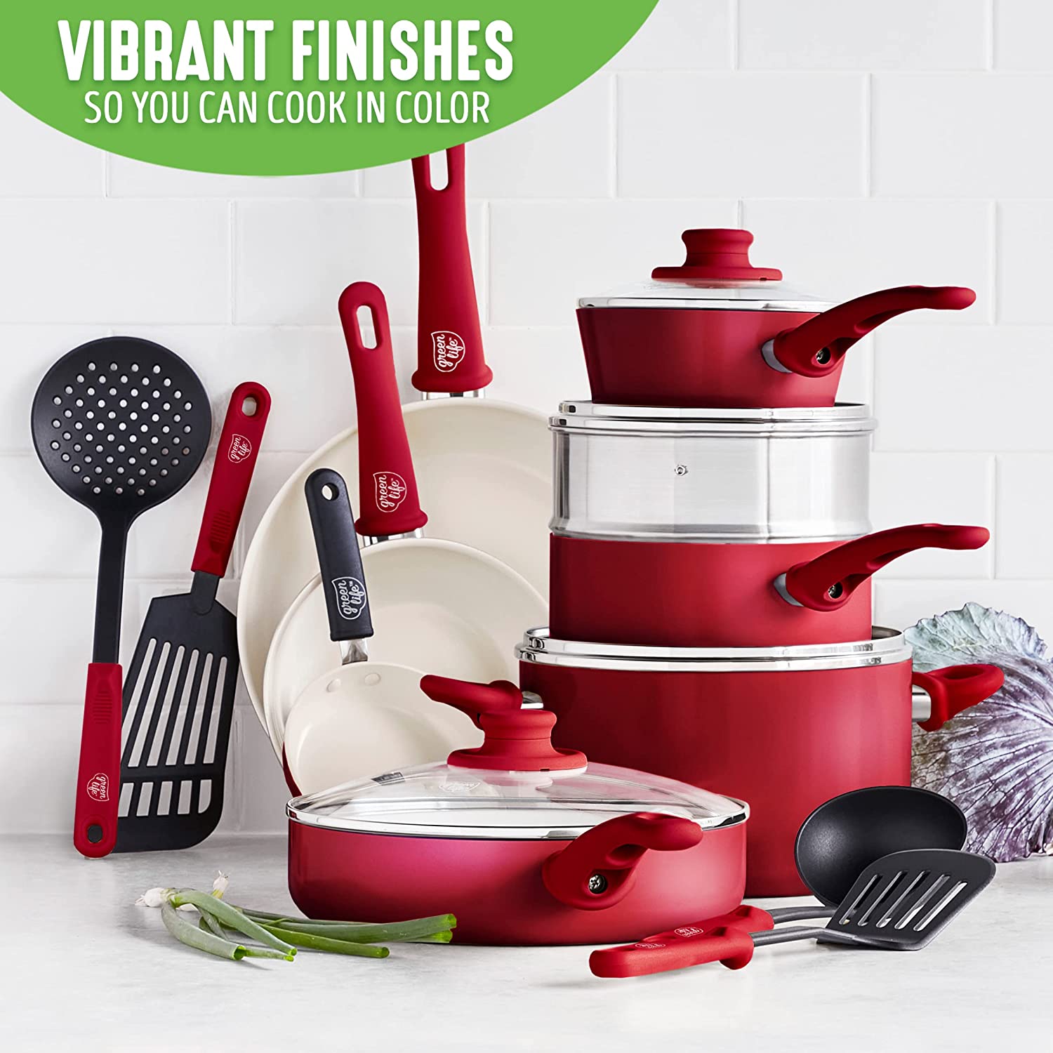 Ceramic non-stick 12-piece pan set