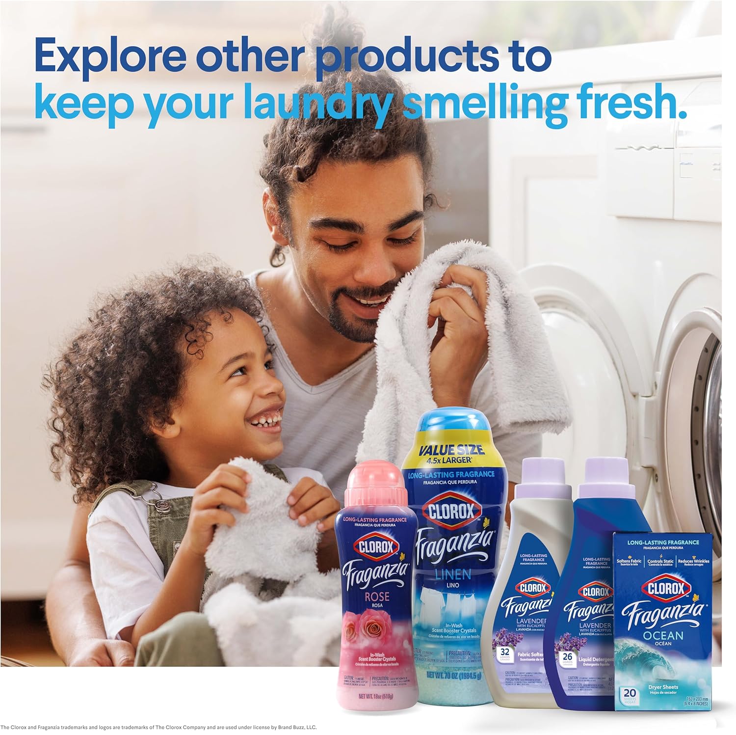 Clorox Fraganzia In-Wash Scent Booster Crystals in Ocean Scent, 18 Oz Twin Pack | Laundry Scent Booster Crystals | In-wash Scent Booster for Fresh Laundry in Ocean Scent 18 Ounce Twin Pack, 36oz