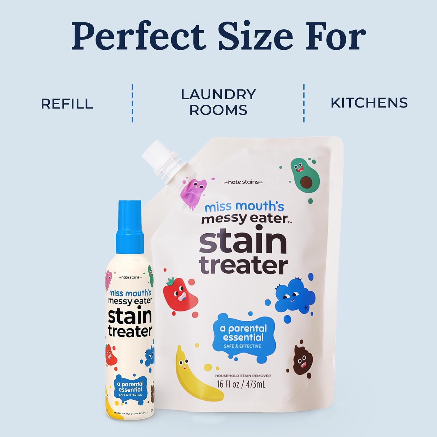 Miss Mouth's Messy Eater Stain Treater Spray - 4oz Stain Remover - Newborn & Baby Essentials - No Dry Cleaning Food, Grease, Coffee Off Laundry, Underwear, Fabric