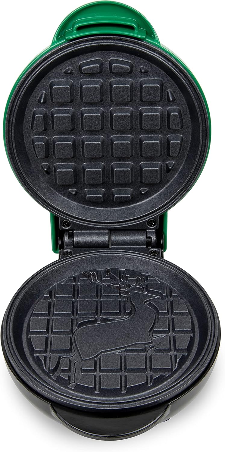 Nostalgia MyMini Cars and Trucks Shape Electric Waffle Maker, 5-Inch Non-Stick Griddle for Waffles, Hash Browns, Eggs, and More, Yellow