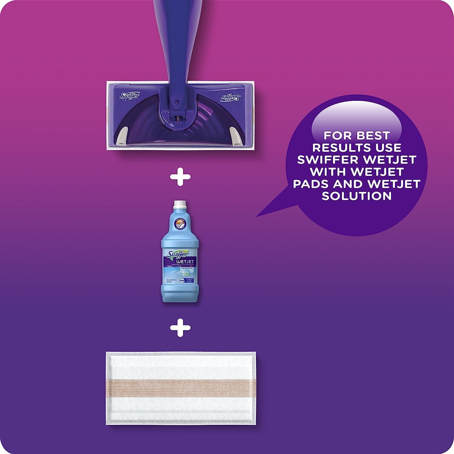 Swiffer WetJet Multi-Purpose Floor Cleaner Solution with Febreze Refill, Lavender Scent, 1.25 Liter -42.2 Fl Oz (Pack of 2)