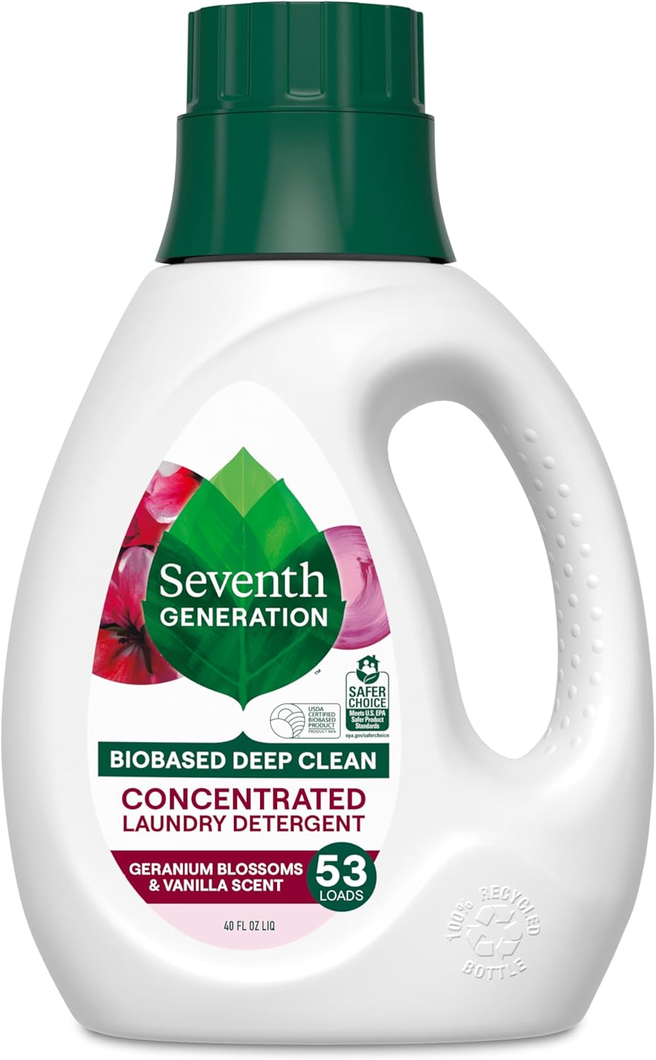 Seventh Generation Concentrated Laundry Detergent Liquid Free & Clear Fragrance Free 40 Fl Oz (Pack of 2)