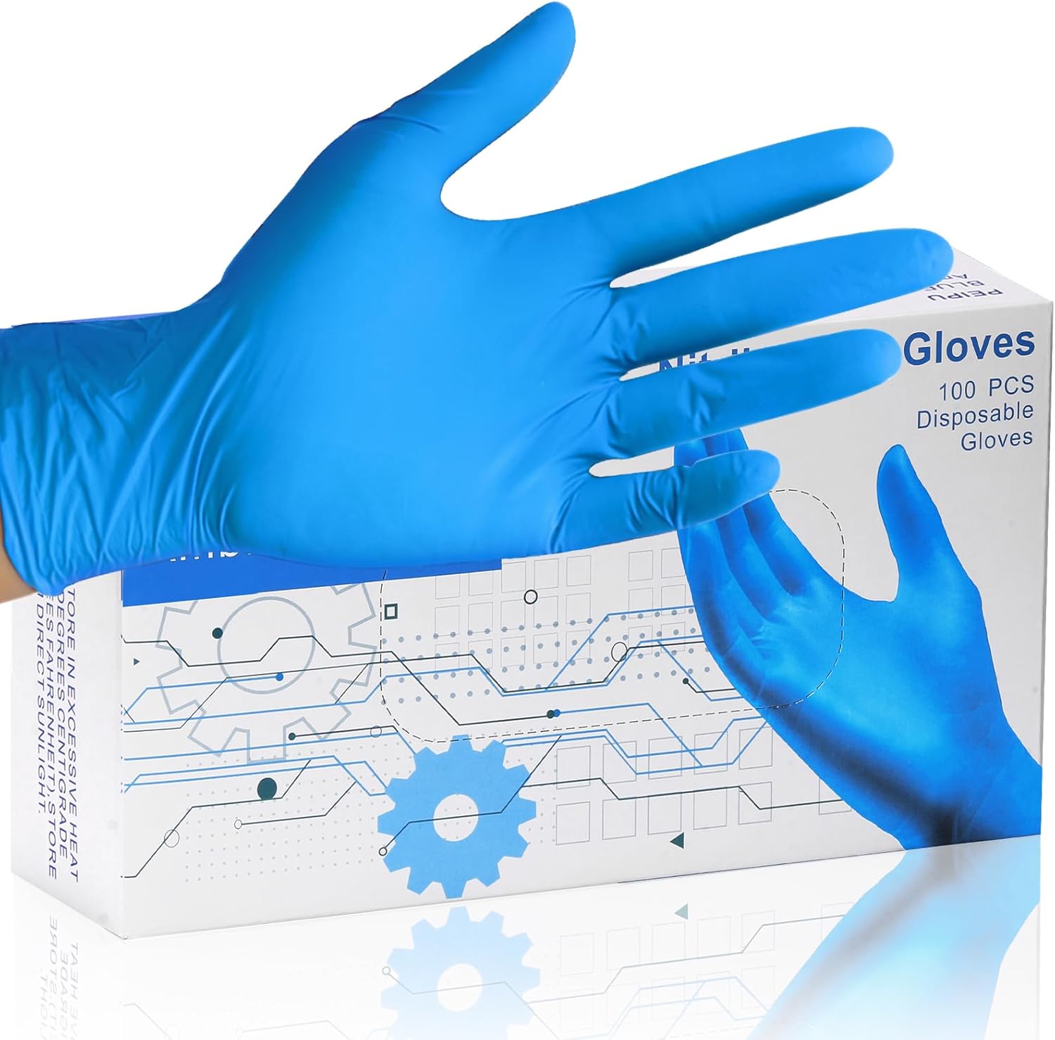 PEIPU Nitrile Exam Gloves Disposable Gloves,Powder Free, Cleaning Service Gloves, Latex Free