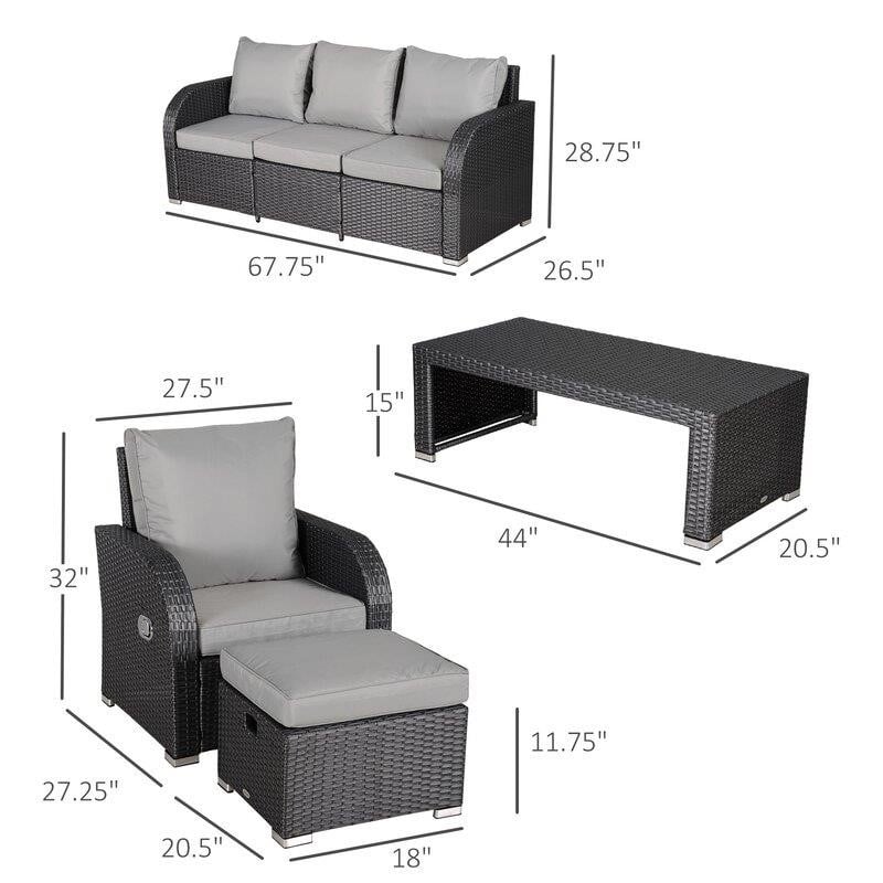 Jayden-John Wicker/Rattan 352 - Person Seating Group with Cushions