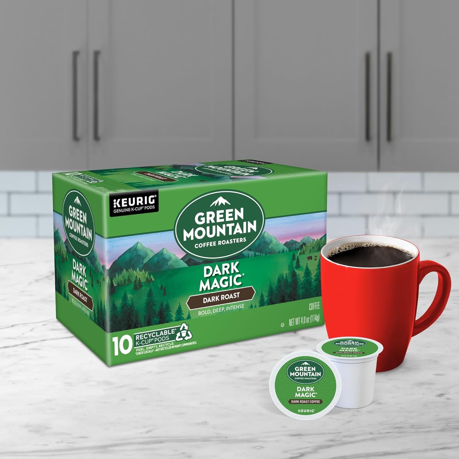 Green Mountain Coffee Roasters Dark Magic Keurig Single-Serve K-Cup Pods, Dark Roast Coffee, 72 Count (6 Packs of 12)