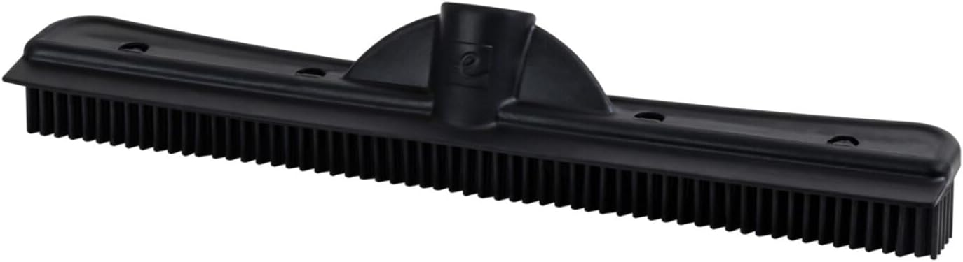 FURemover Original Indoor Pet Hair Rubber Broom with Carpet Rake and Squeegee, Black and Yellow