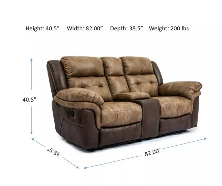 Mesa Brown Reclining Console Loveseat