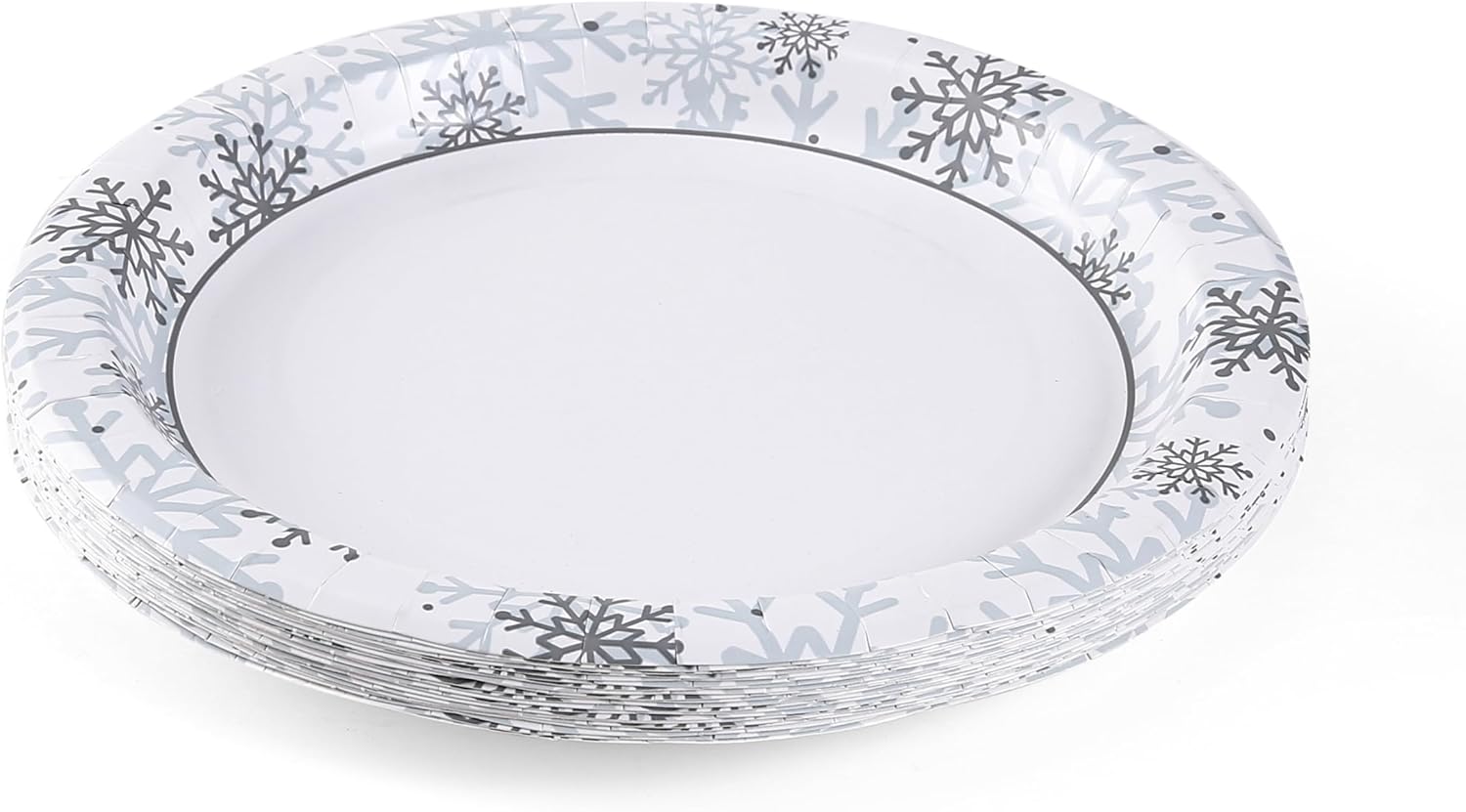 Glad Disposable Holiday Paper Plates, 10 Inch, 20 Count - Red Snowflake Design, Heavy Duty and Microwavable