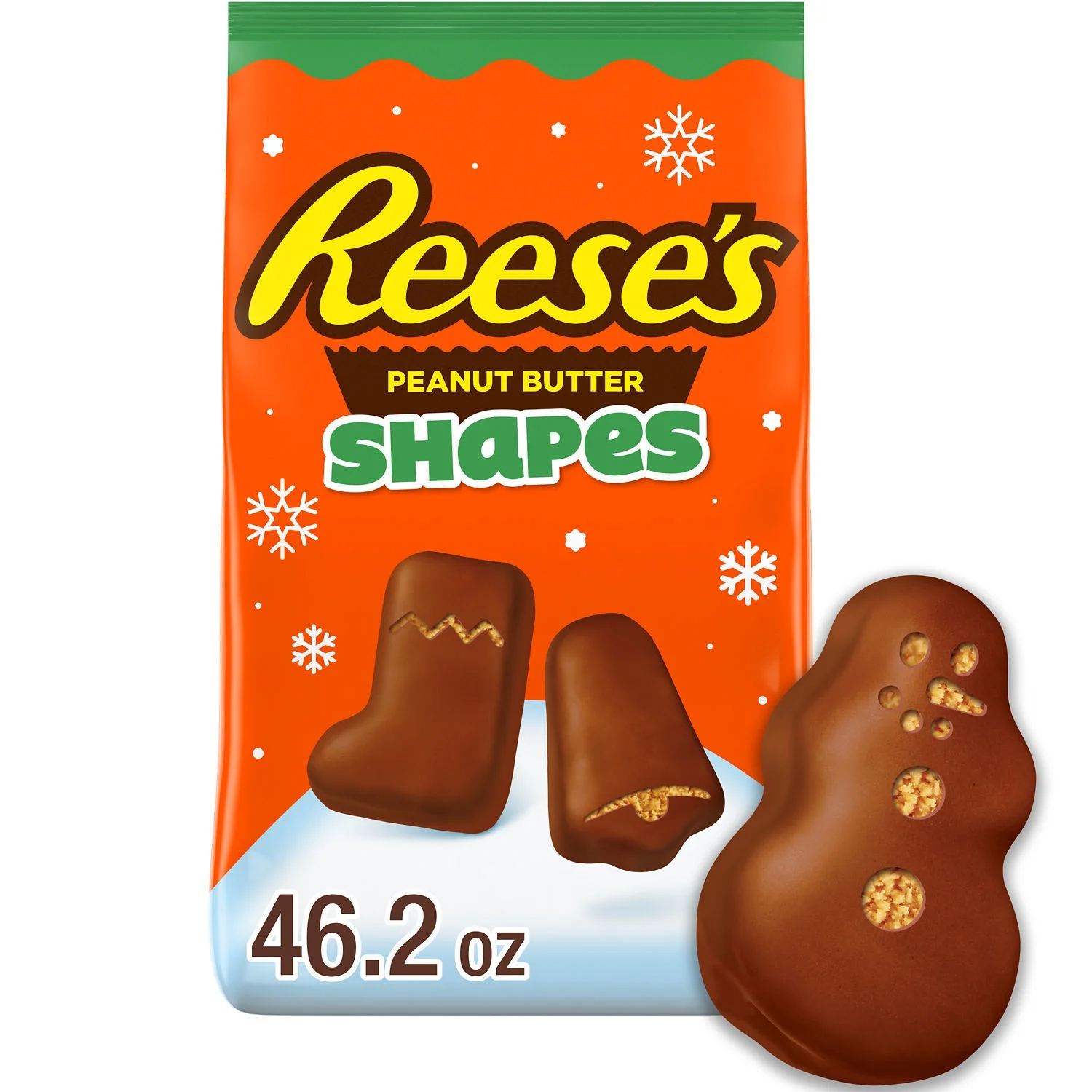 Reese's Assorted Milk Chocolate Peanut Butter Shapes Christmas Candy, Bulk Bag 46.2 oz