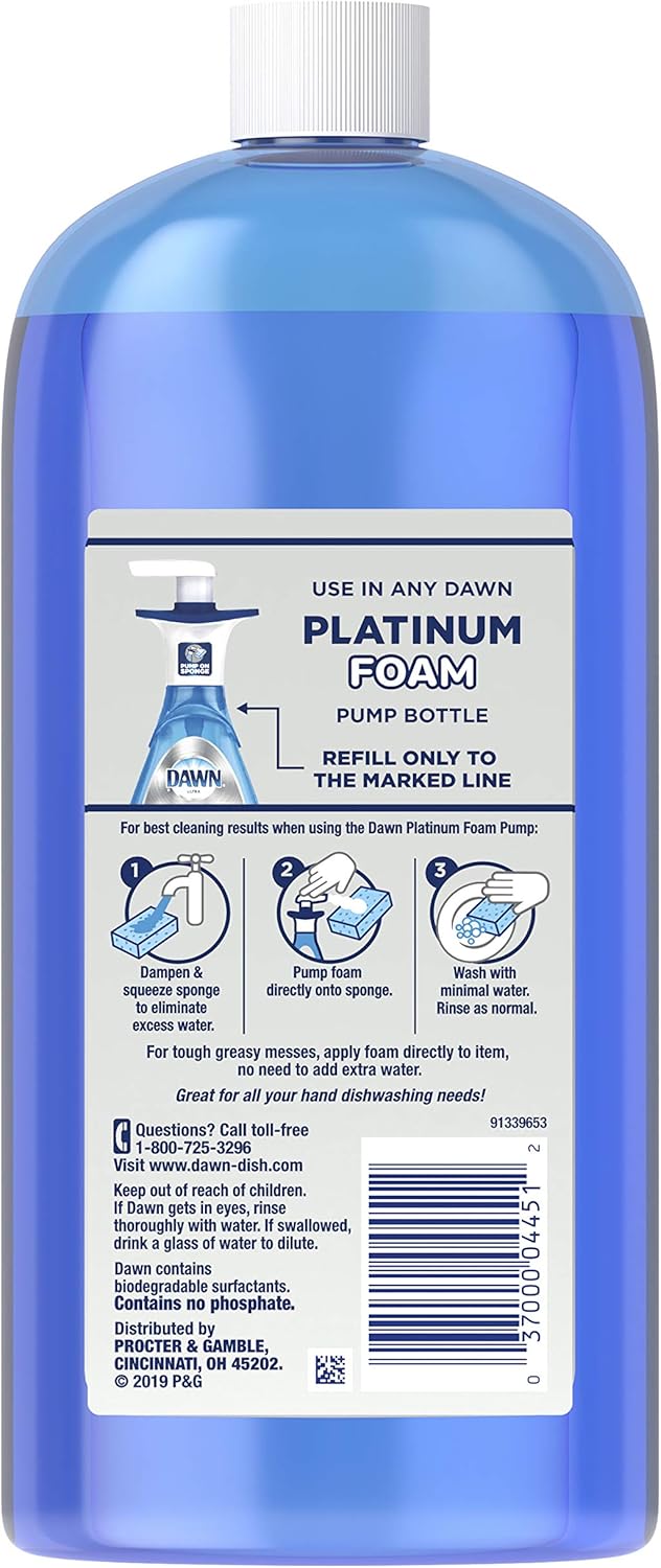 Dawn Ultra Platinum Foam Dishwashing Foam, Fresh Rapids Scent, 10.1 fl oz (Packaging May Vary)