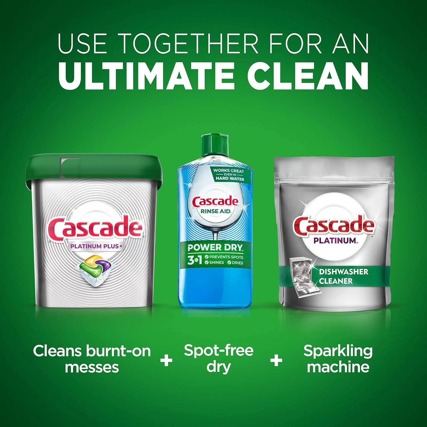 Cascade Platinum Plus Dishwasher Pod, Dish Detergent ActionPacs Dish Pods, Fresh, 52 Count