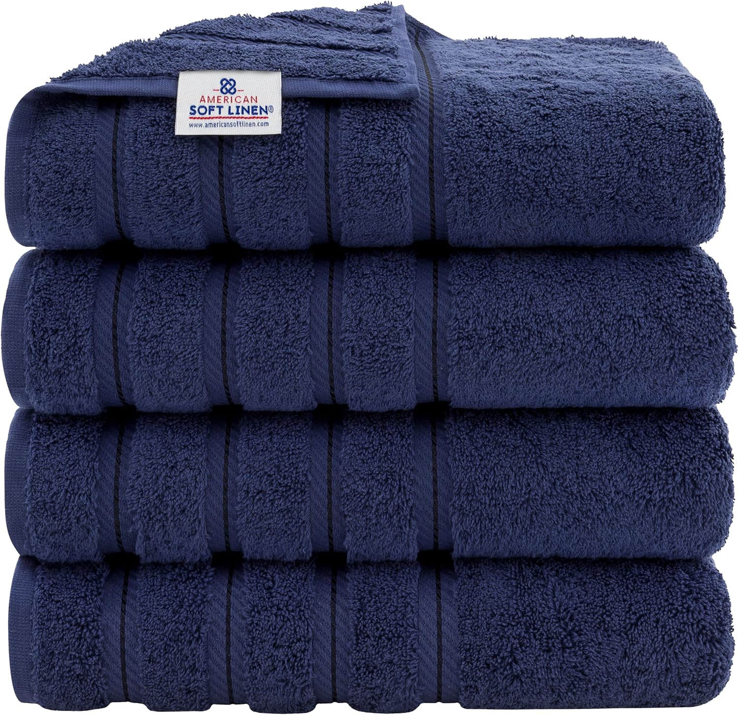 American Soft Linen Luxury 6 Piece Towel Set, 2 Bath Towels 2 Hand Towels 2 Washcloths, 100% Cotton Turkish Towels for Bathroom, Light Grey Towel Sets