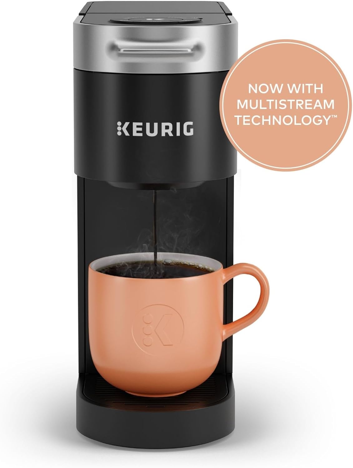 Keurig K-Slim Single Serve K-Cup Pod Coffee Maker, Multistream Technology, 3 Brew Sizes, Slim and Sleek Design, 46oz Removable Reservoir, Black