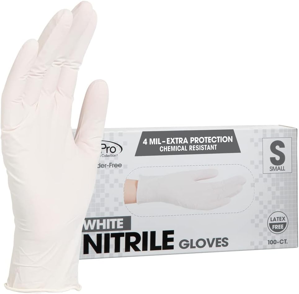 ForPro Professional Collection Disposable Nitrile Gloves, Chemical Resistant, Powder-Free, Latex-Free, Non-Sterile, Food Safe, 4 Mil, Black, Large, 100-Count