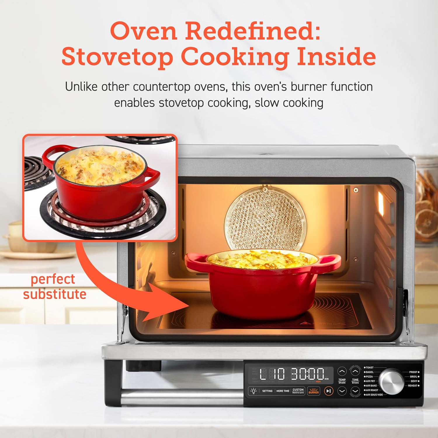 COSORI Smart 11-in-1 Air Fryer Toaster Oven Combo, Airfryer Convection Oven Countertop, Bake, Roast, Reheat, Broil, Dehydrate, 94 Recipes & 3 Accessories, 26QT, Silver, Stainless Steel