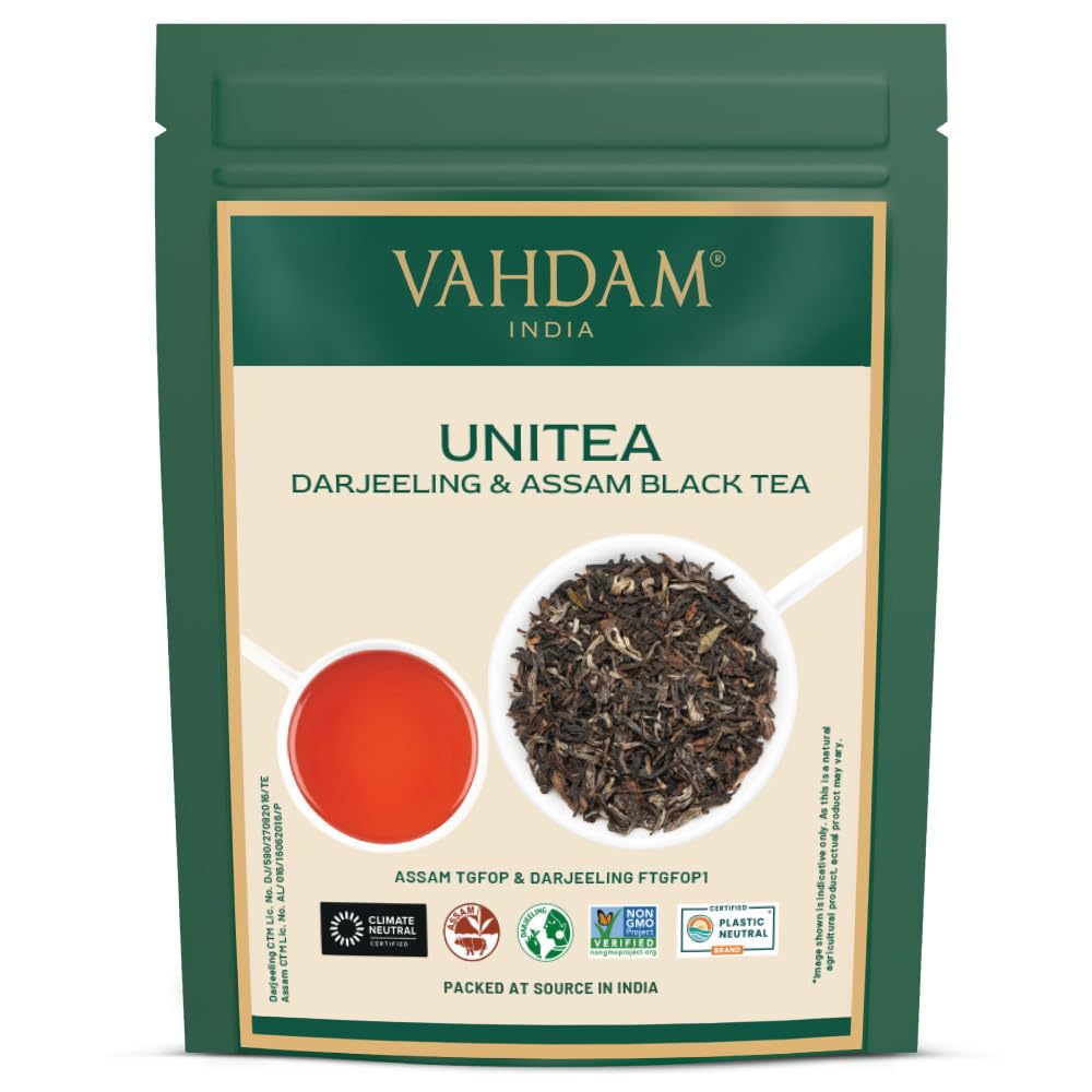 VAHDAM, Organic Turmeric Ginger Herbal Tea Bags (100 Pyramid Tea Bags) Caffeine Free, Non GMO, Gluten Free | 100% Pure Herbal Blend - Savory & Spicy | Plant-Based Tea Bags | Resealable Ziplock Pouch