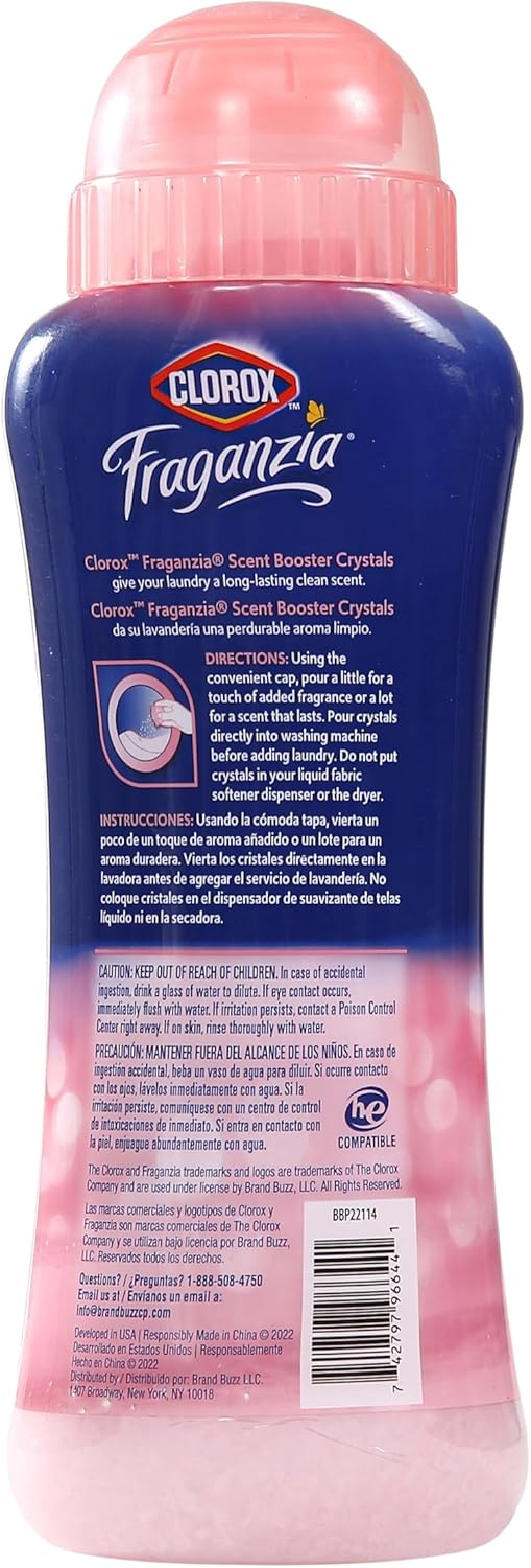 Clorox Fraganzia In-Wash Scent Booster Crystals in Ocean Scent, 18 Oz Twin Pack | Laundry Scent Booster Crystals | In-wash Scent Booster for Fresh Laundry in Ocean Scent 18 Ounce Twin Pack, 36oz