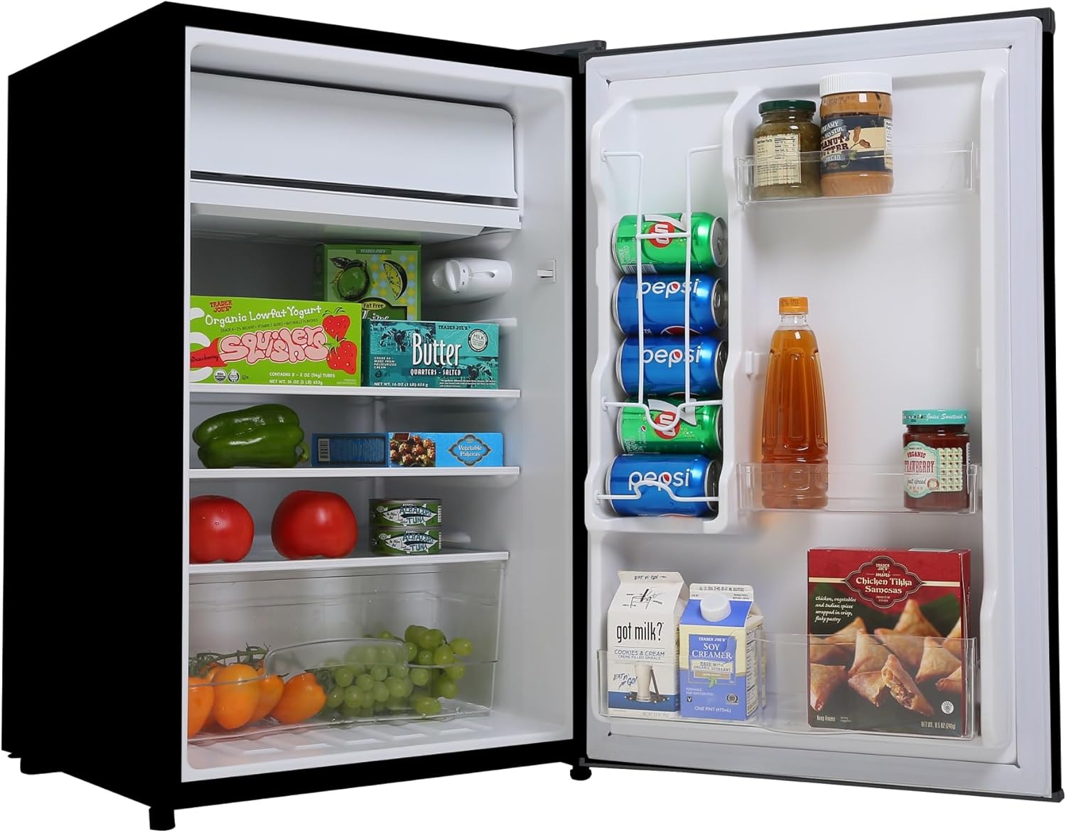 BLACK+DECKER BCRK17B Compact Refrigerator Energy Star Single Door Mini Fridge with Freezer, 1.7 Cubic Feet, Black