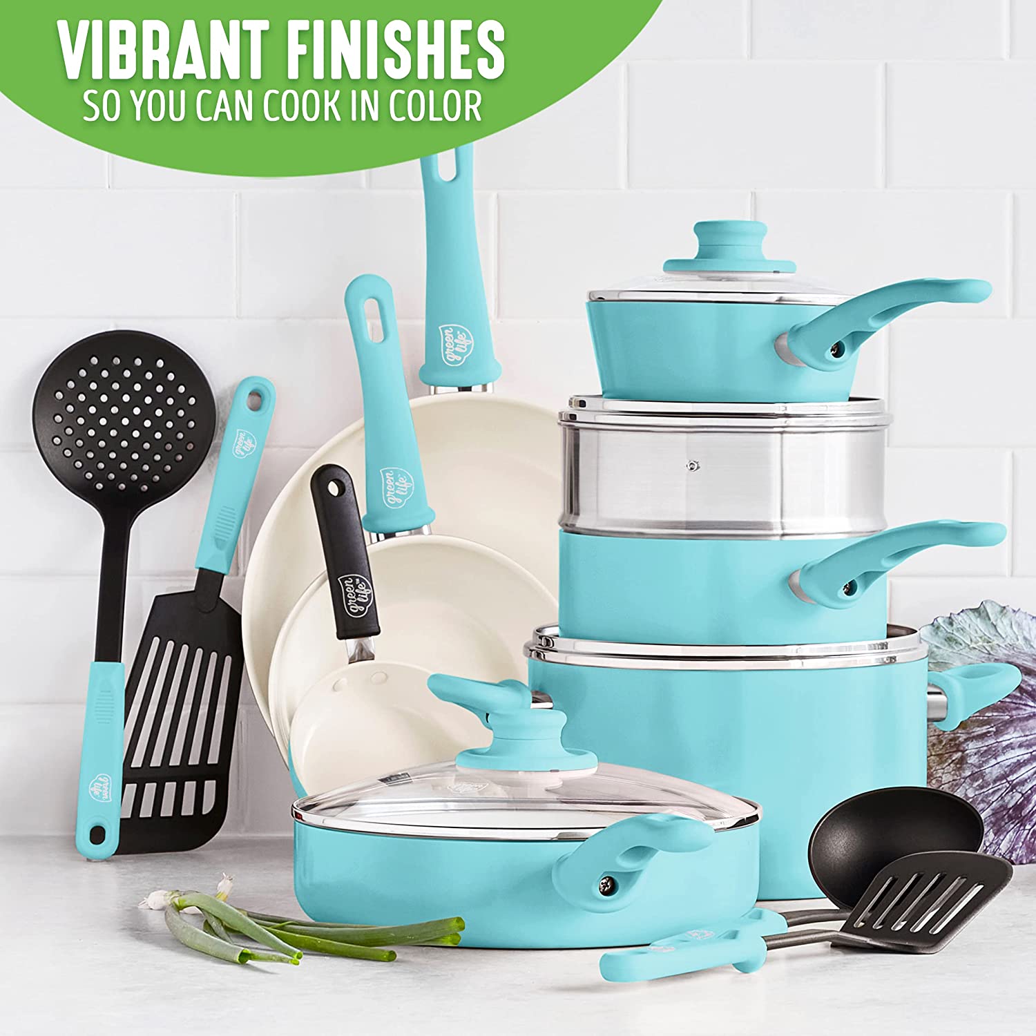 Ceramic non-stick 12-piece pan set