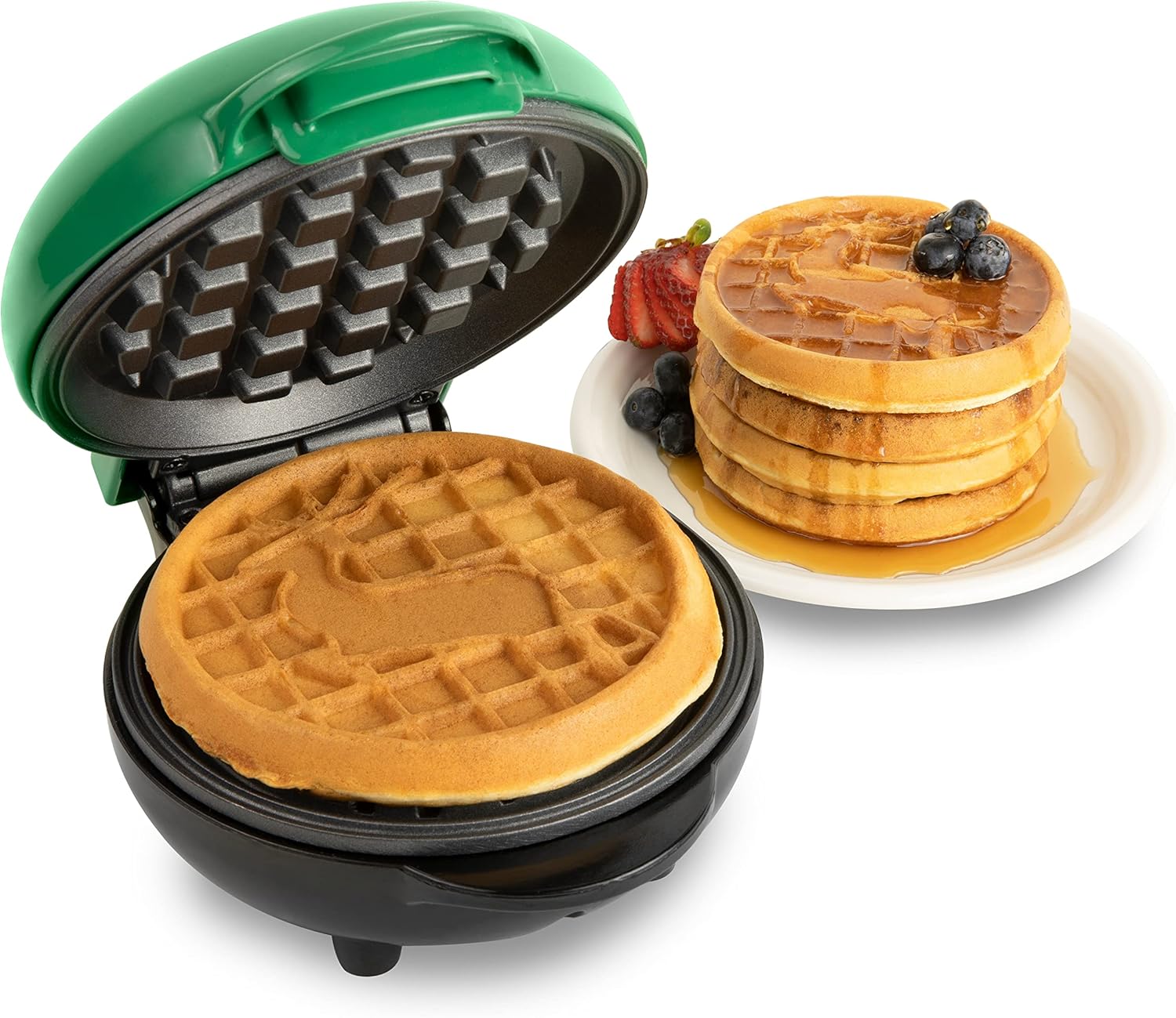 Nostalgia MyMini Cars and Trucks Shape Electric Waffle Maker, 5-Inch Non-Stick Griddle for Waffles, Hash Browns, Eggs, and More, Yellow
