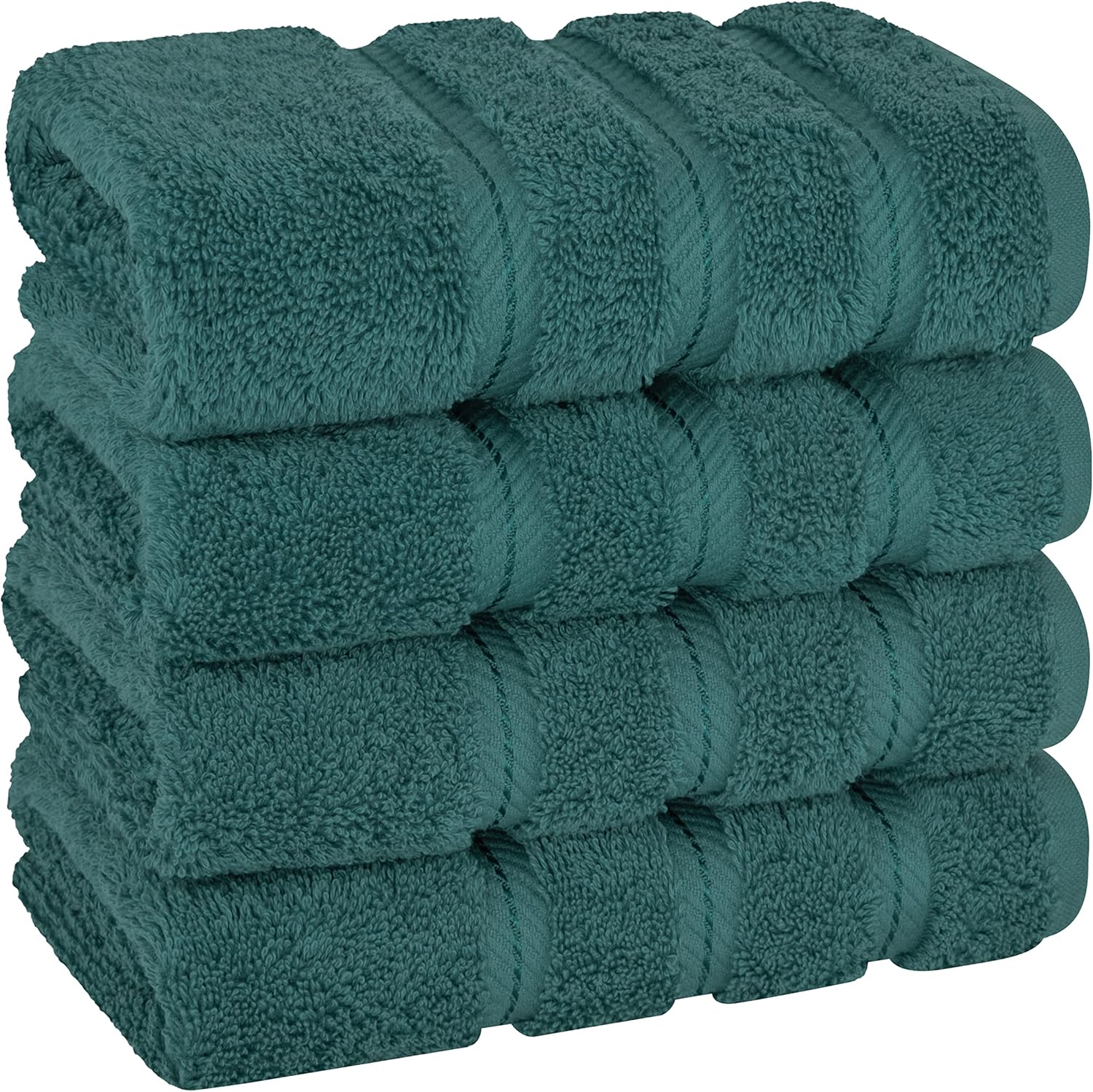 American Soft Linen Luxury 6 Piece Towel Set, 2 Bath Towels 2 Hand Towels 2 Washcloths, 100% Cotton Turkish Towels for Bathroom, Light Grey Towel Sets