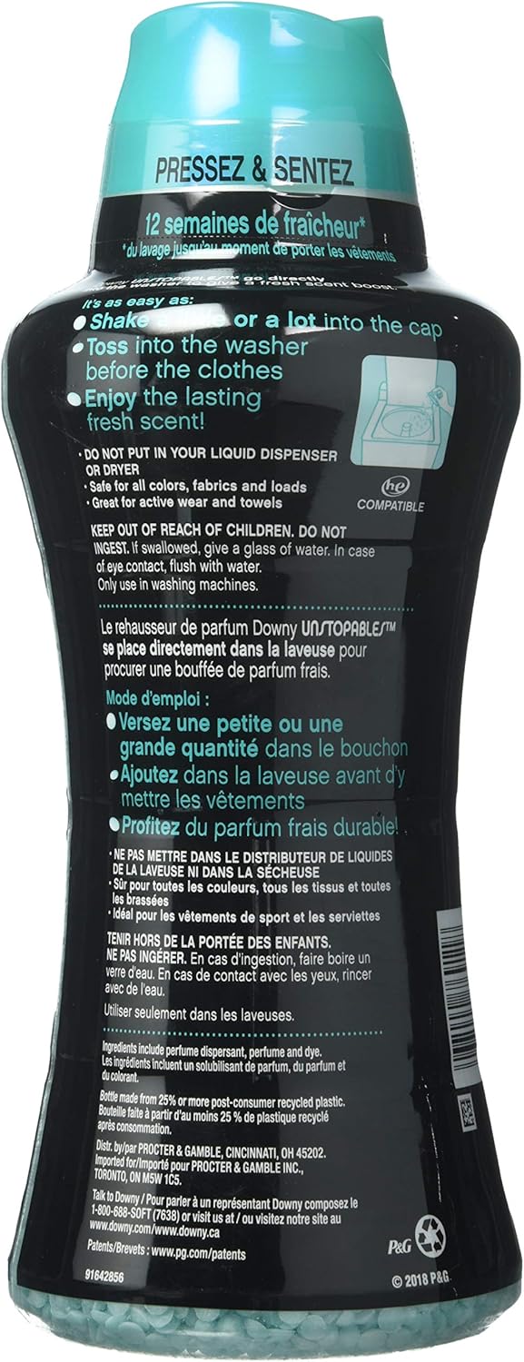 Downy Unstopables In Wash Scent Booster Beads, Fresh Scent, 24 oz, Downy Scent Booster Beads, Unstoppable Laundry Beads, Odor Protection