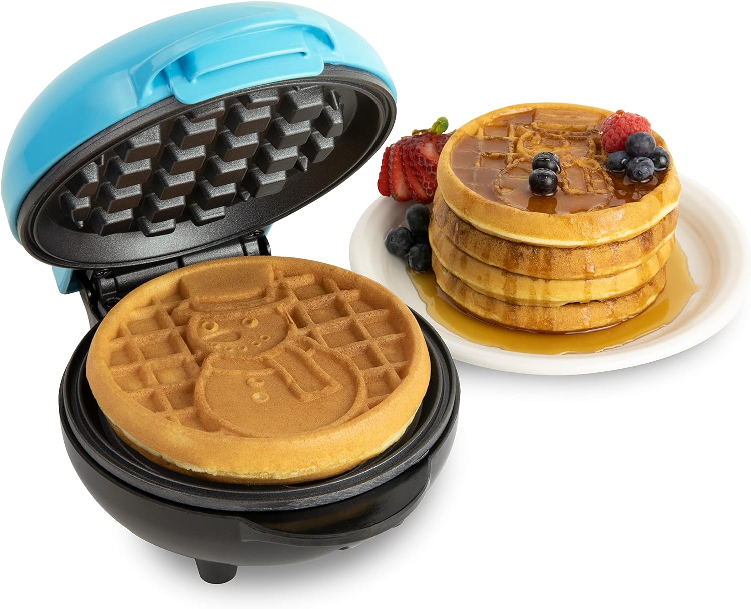 Nostalgia MyMini Cars and Trucks Shape Electric Waffle Maker, 5-Inch Non-Stick Griddle for Waffles, Hash Browns, Eggs, and More, Yellow