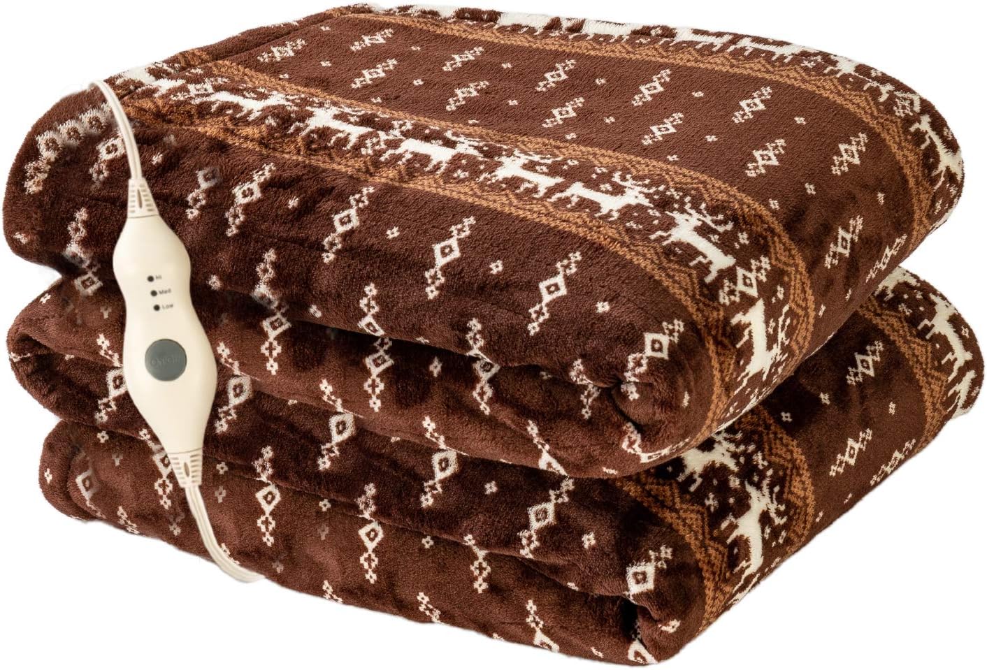 Tefici Electric Heated Blanket Throw, Super Cozy Soft 2-Layer Flannel 50