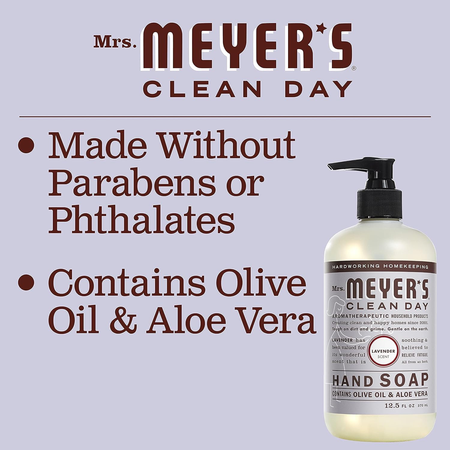 MRS. MEYER'S CLEAN DAY Liquid Hand Soap Refill, Cruelty Free and Biodegradable Formula, Lemon Verbena Scent, 33 oz