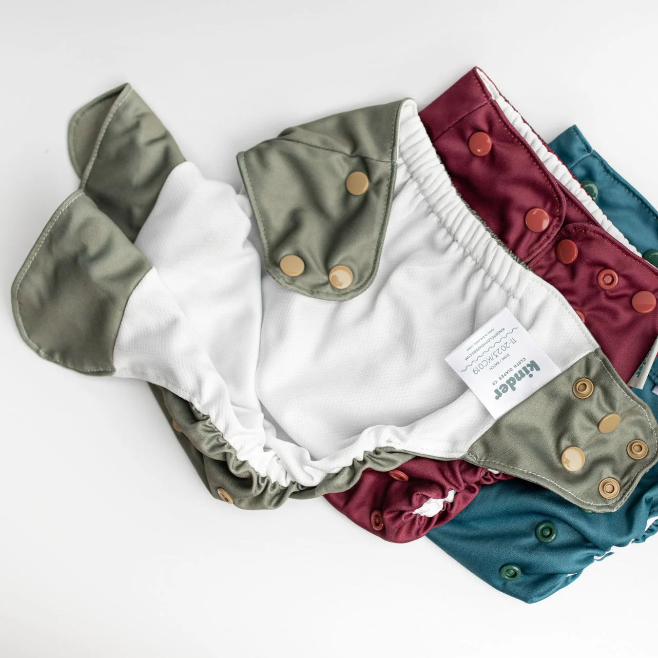 Kinder Cloth Diaper Co. Set of 3 Reusable Swim Diapers with Athletic Wicking Jersey (7-60lbs)