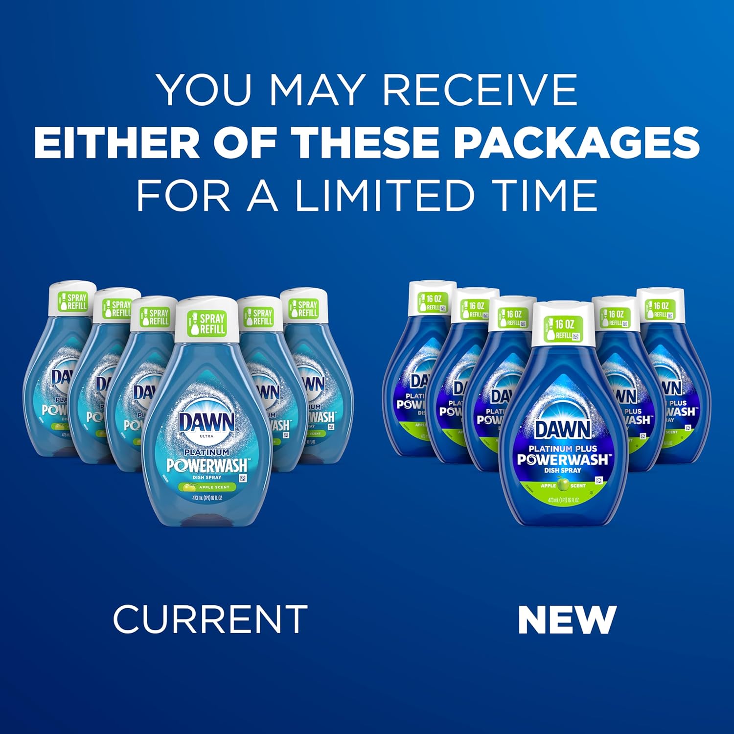 Dawn Platinum Powerwash Dish Spray, Dish Soap, Fresh Scent Bundle, 1 Spray (16oz) + 3 Refills (16oz each)