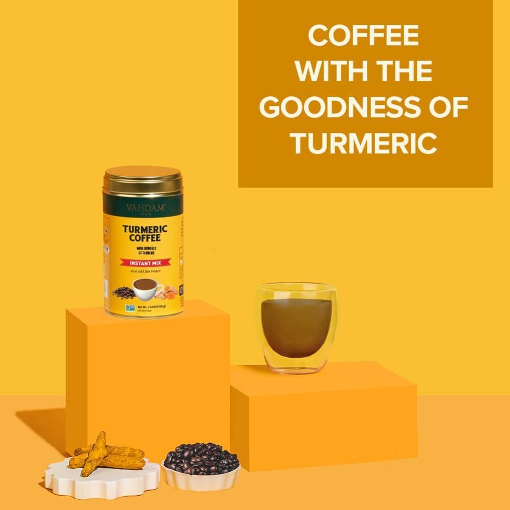 VAHDAM, Organic Turmeric Ginger Herbal Tea Bags (100 Pyramid Tea Bags) Caffeine Free, Non GMO, Gluten Free | 100% Pure Herbal Blend - Savory & Spicy | Plant-Based Tea Bags | Resealable Ziplock Pouch