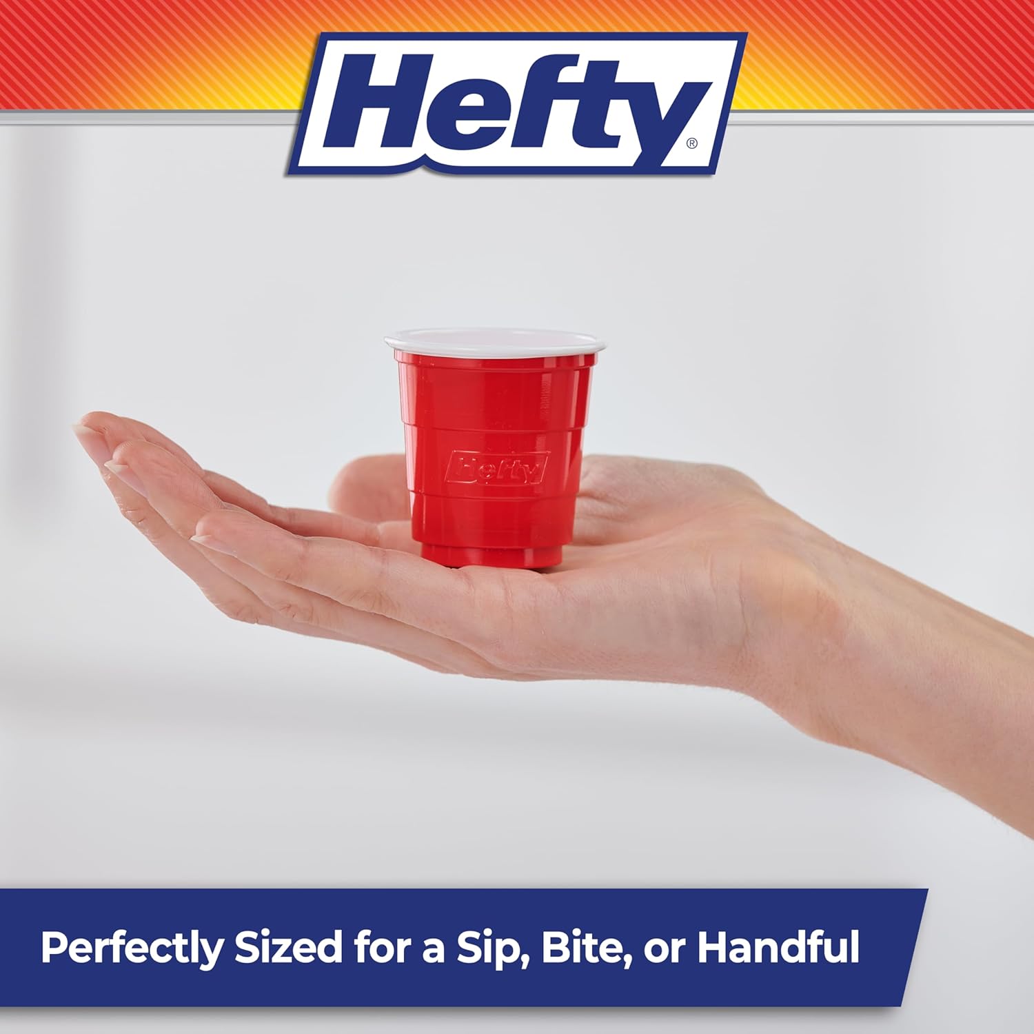 Hefty Party On Disposable Plastic Cups, Red, 18 Ounce, 50 Count