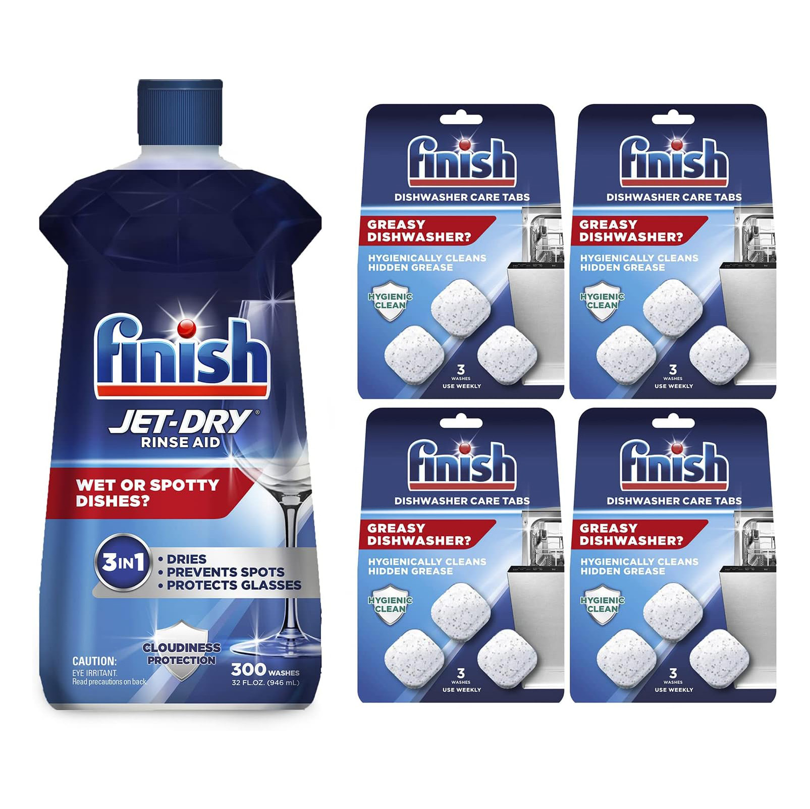 Finish Jet-dry, Rinse Agent, Ounce Blue 32 Fl Oz (Packaging May Vary)